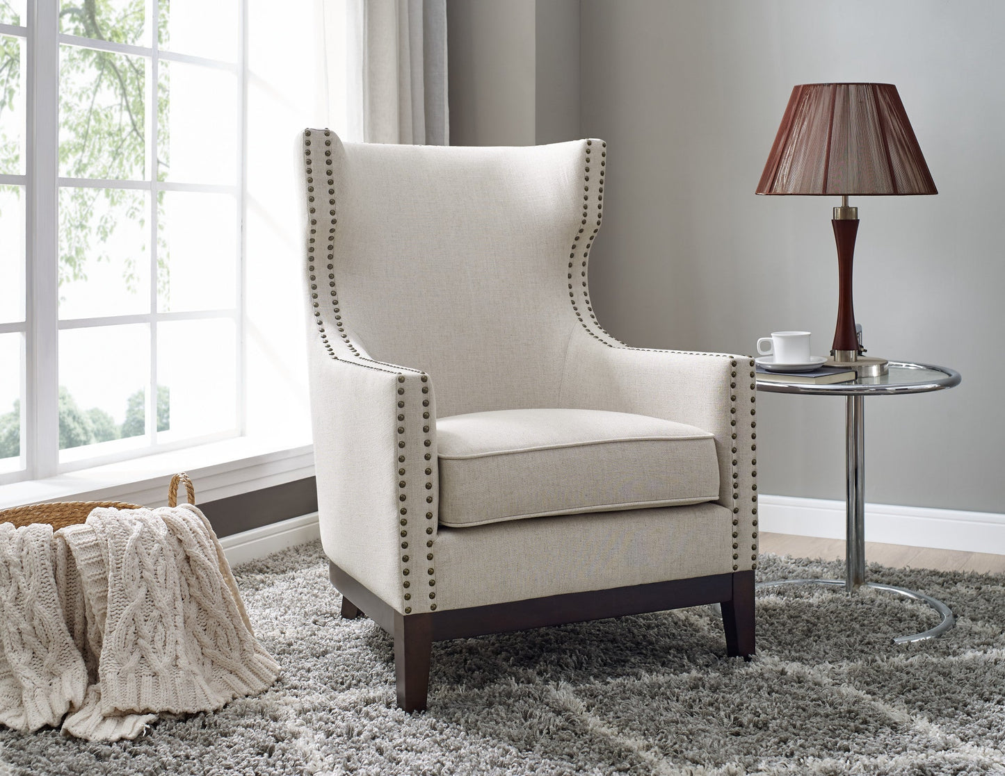 Roswell Linen Accent Chair w/