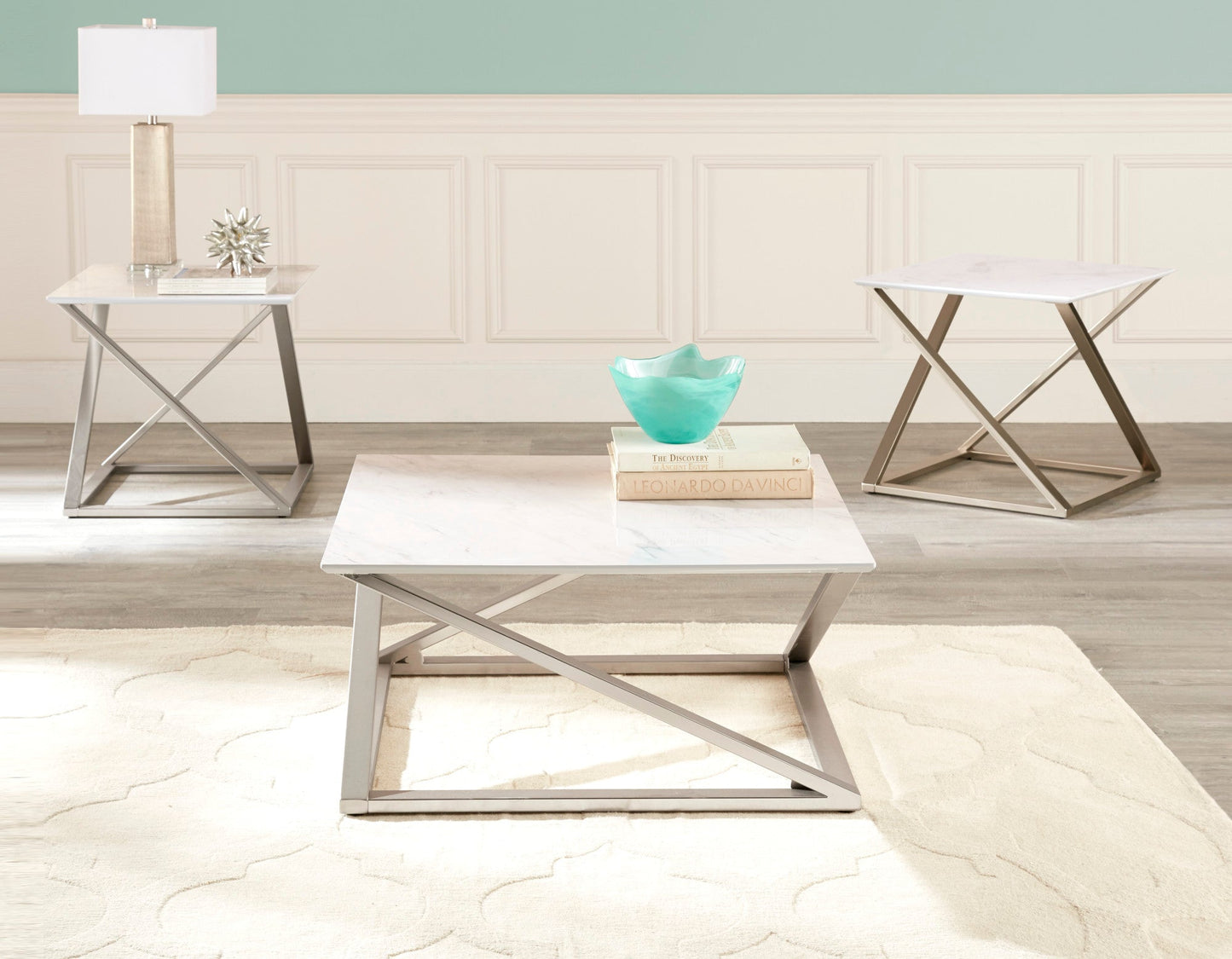 Zurich Faux White Marble Top