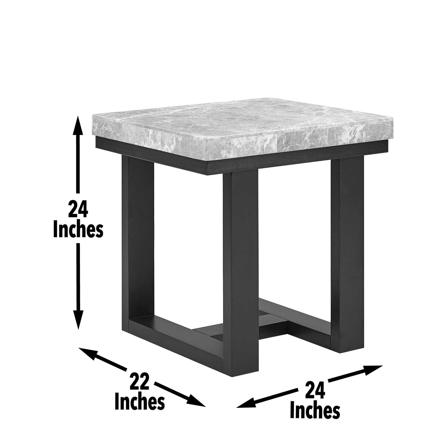 Lucca Gray Marble Top End Table