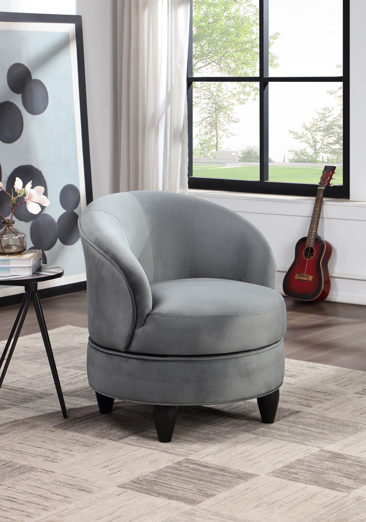 Sophia Accent Chair Gray Velvet