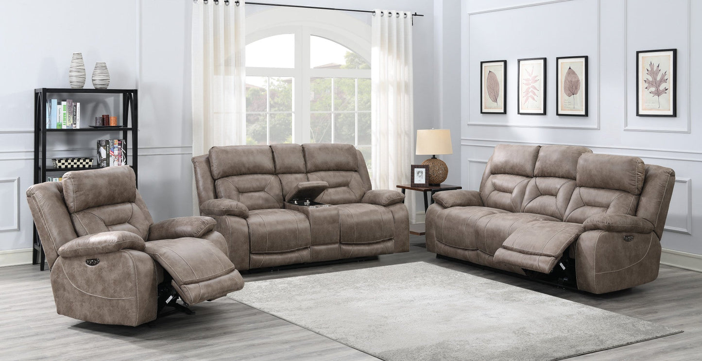 Aria Sand Dual-Power Reclining Sofa, Console Loveseat & Recliner