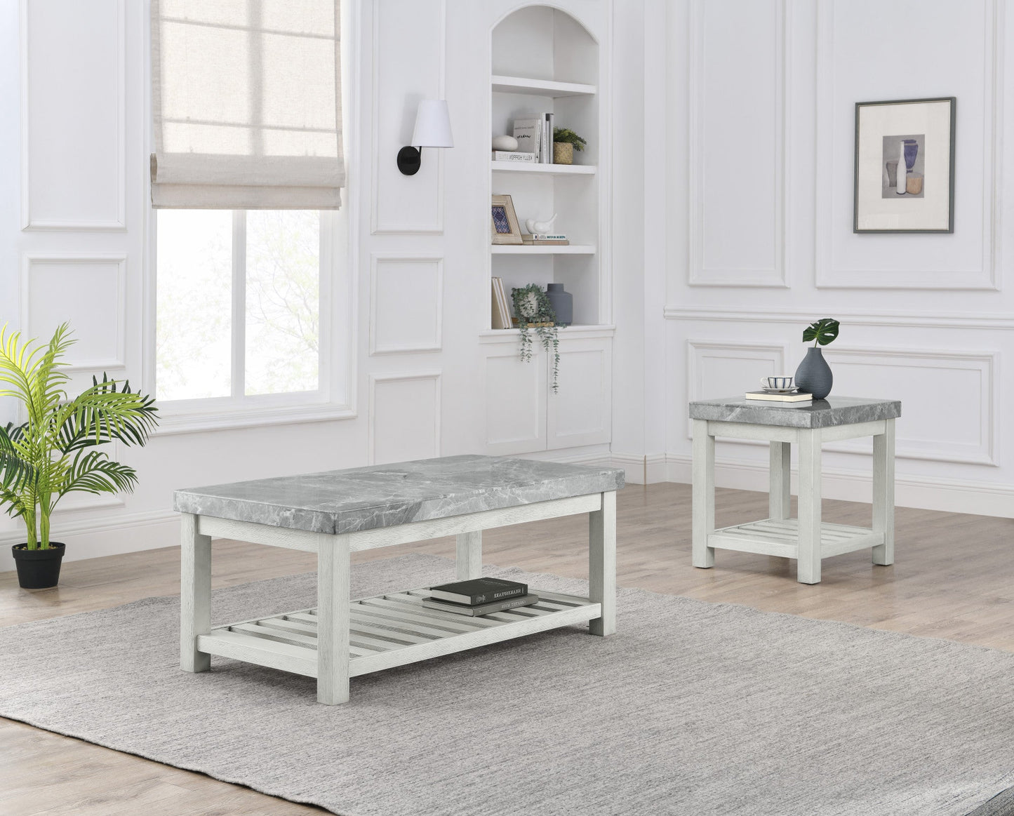 Canova Gray Marble Top End Table
