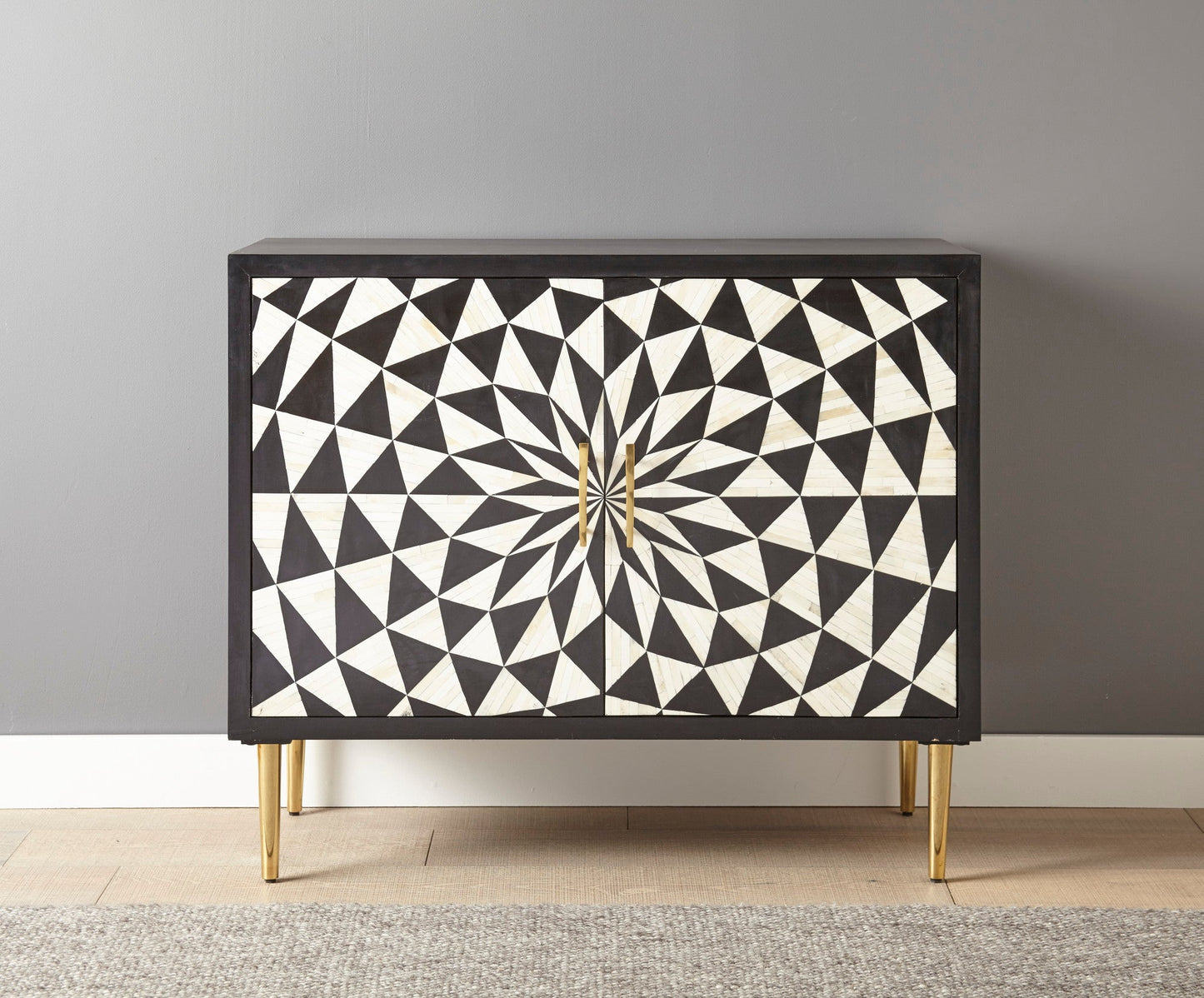 Benzara 2 Door Bone Inlay