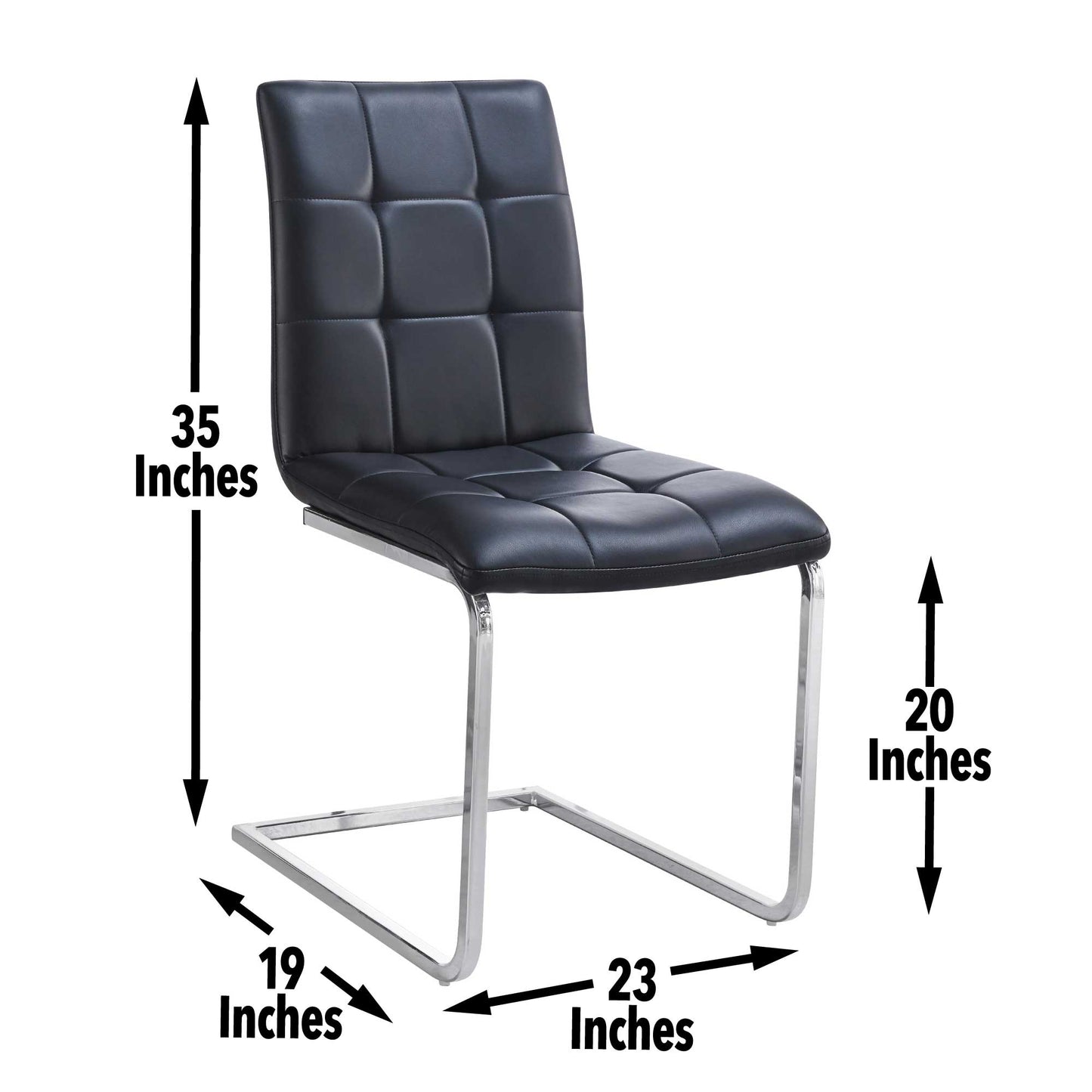 Escondido Black PU Side Chair