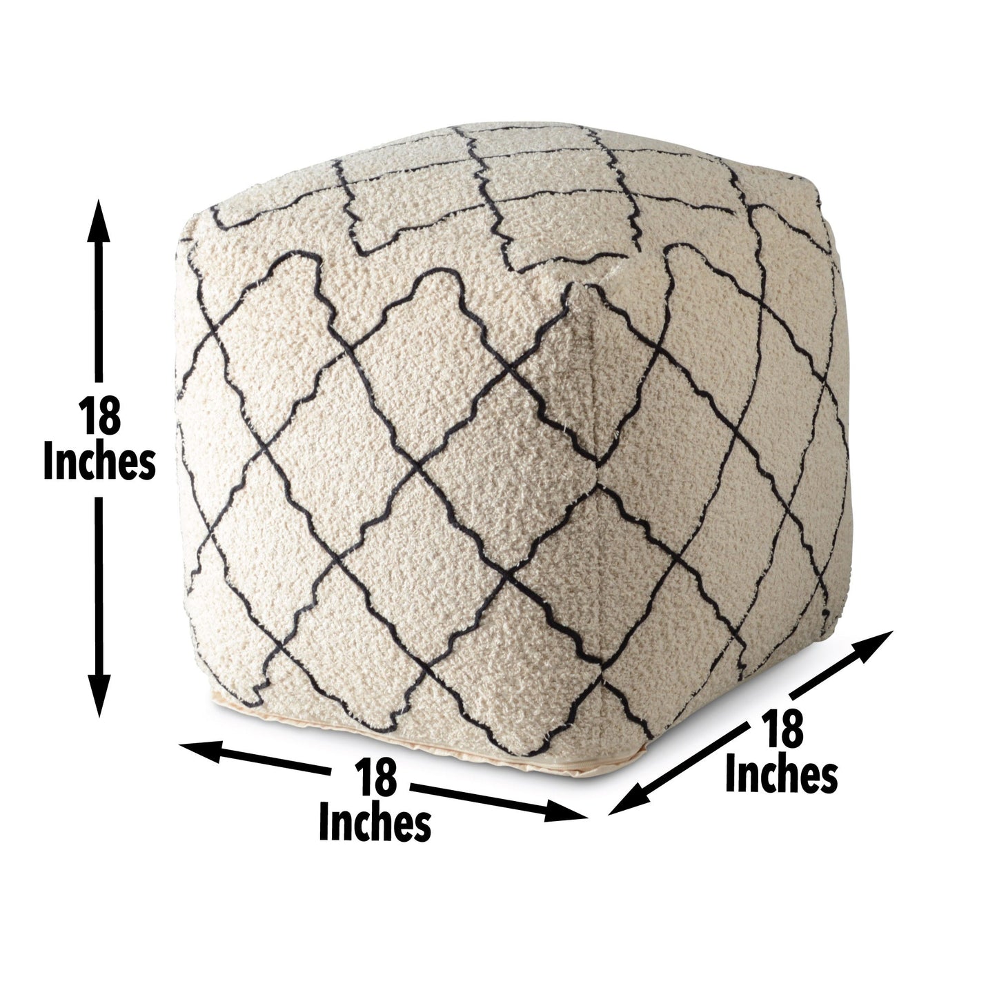 Lattice Square Pouf