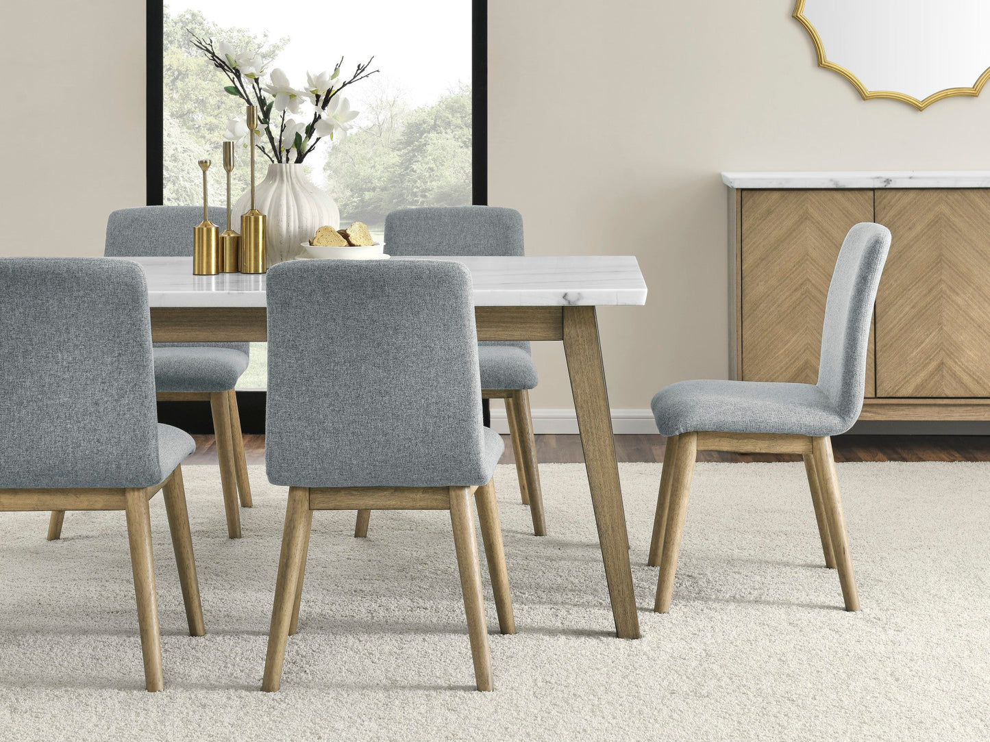 Vida White Marble Top Server