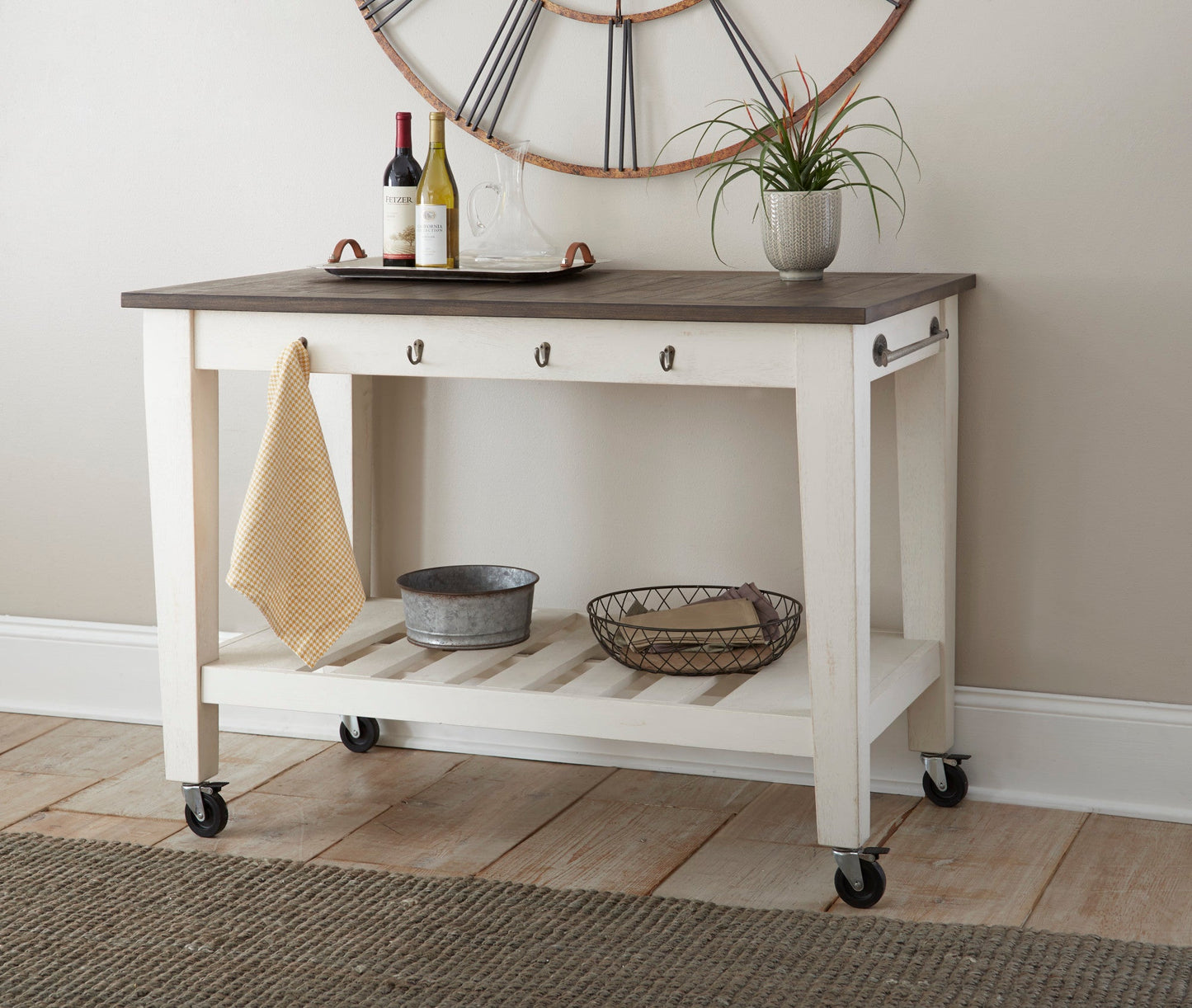 Cayla Two Tone Kitchen Cart