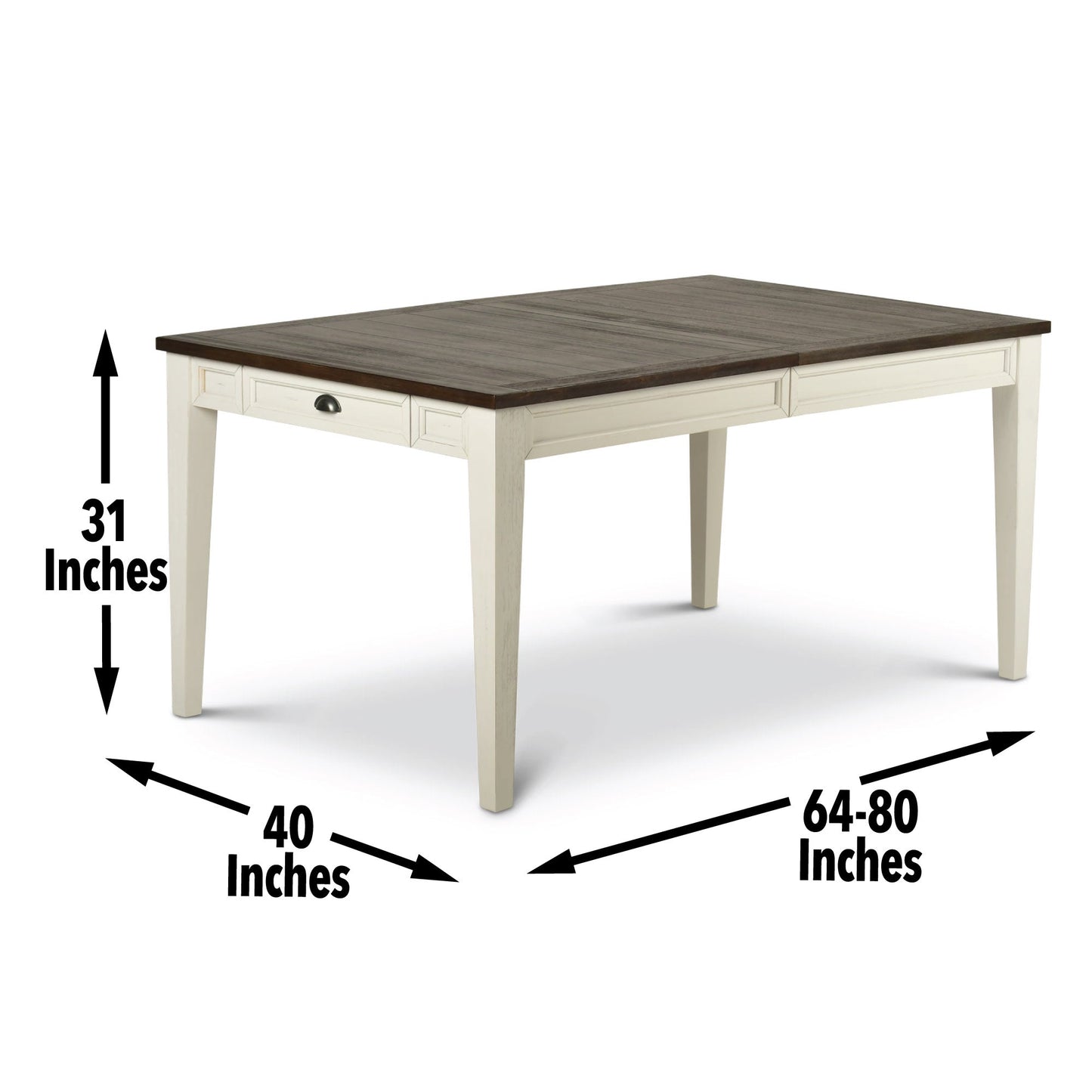 Cayla Table Dark Oak& White