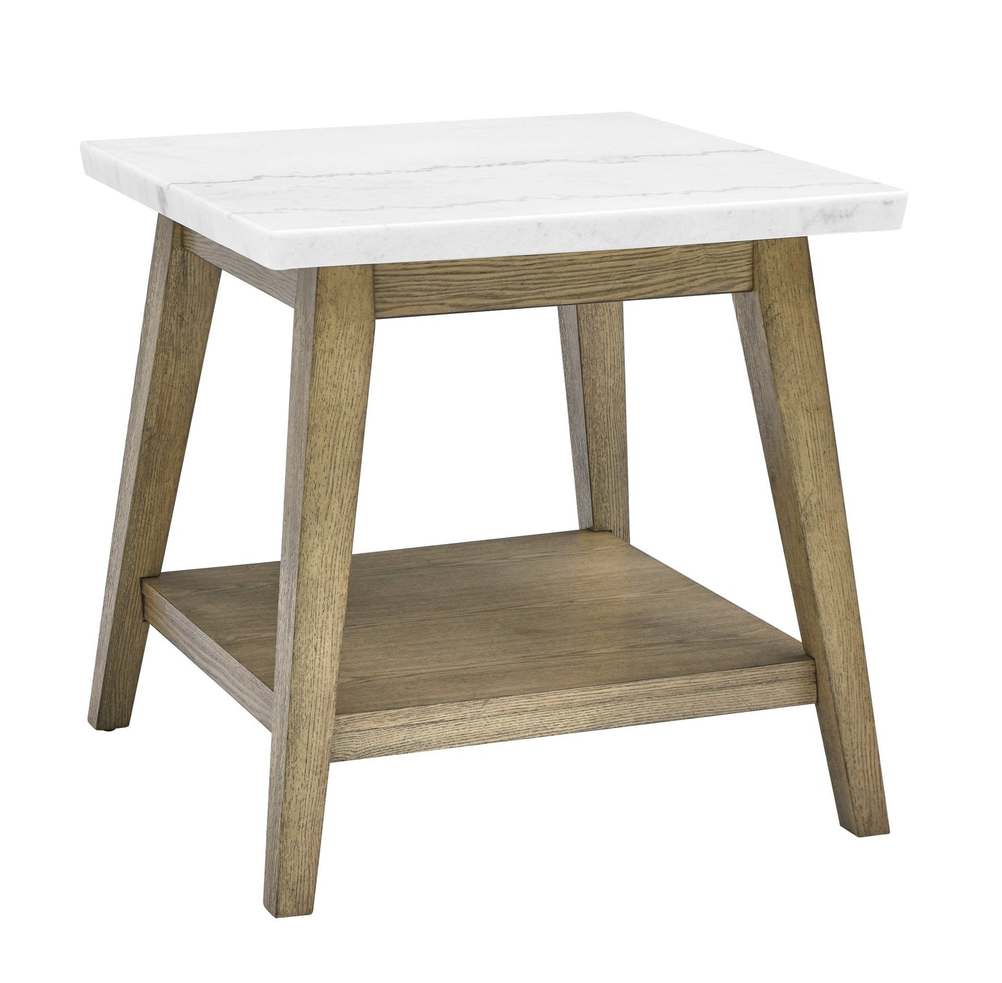 Vida White Marble Top Square End Table