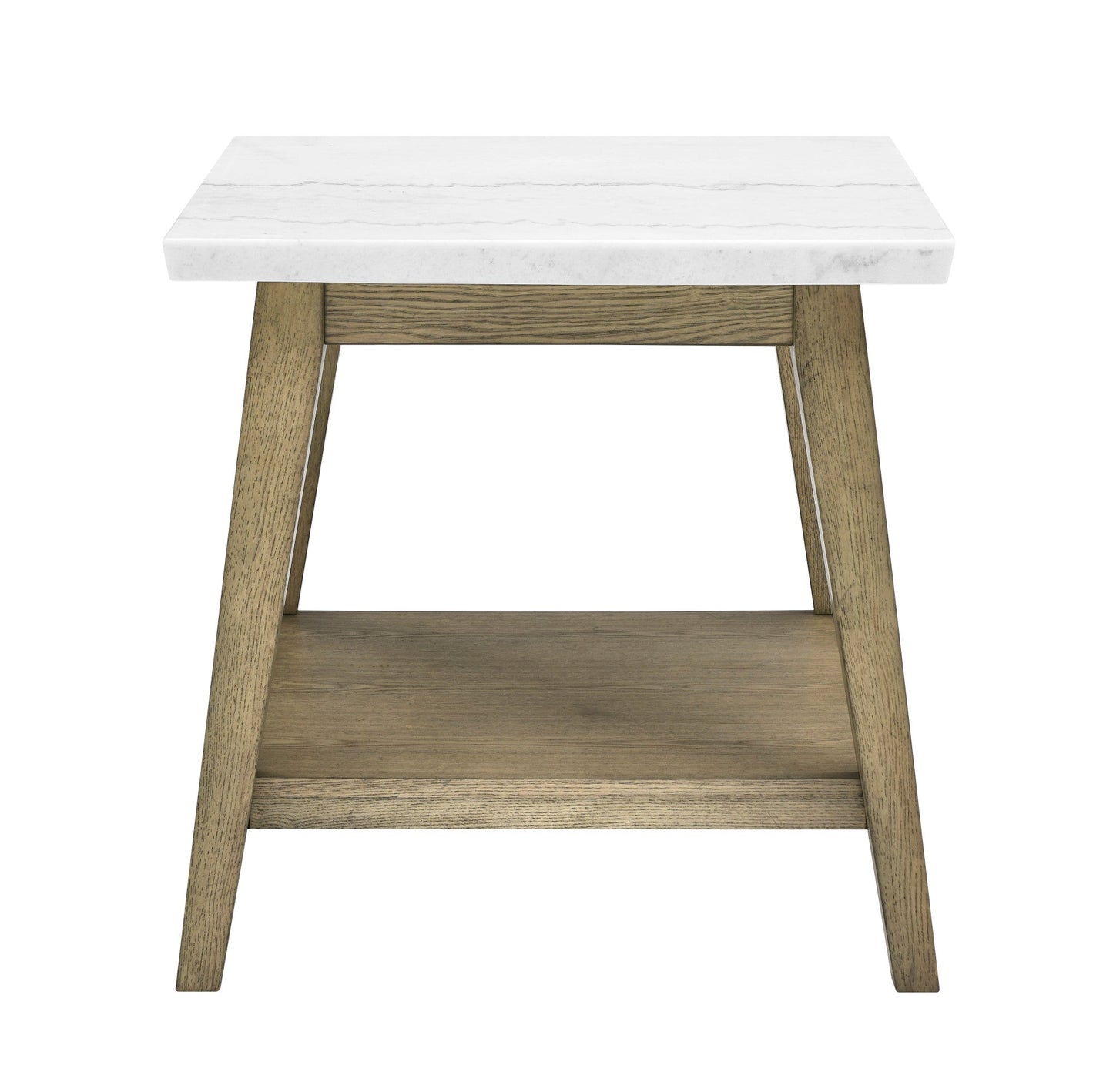 Vida White Marble Top Square End Table