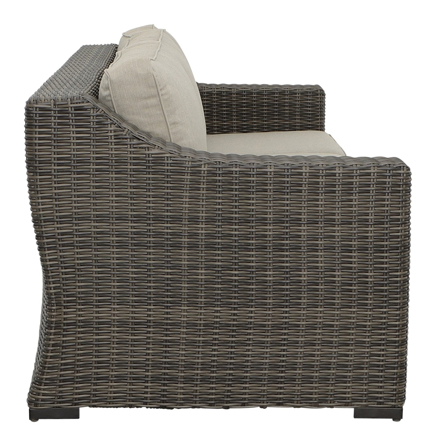 Jones Rattan Sofa w/ Half Round Wicker