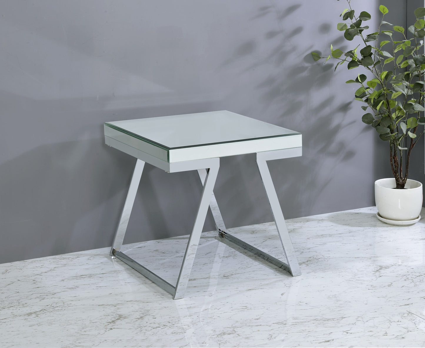 Alfresco Mirrored Top Square End Table