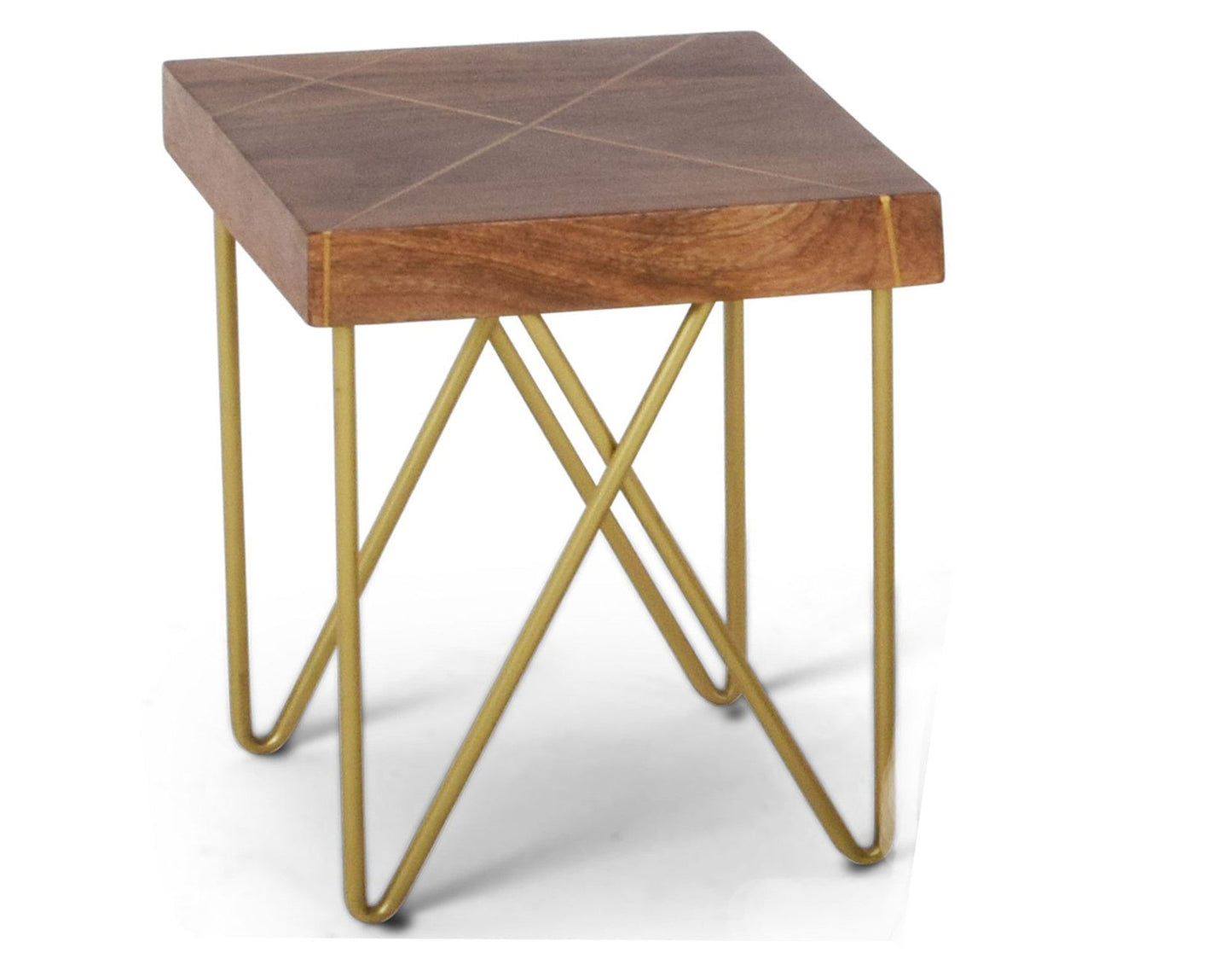 Walter Brass Inlay End Table