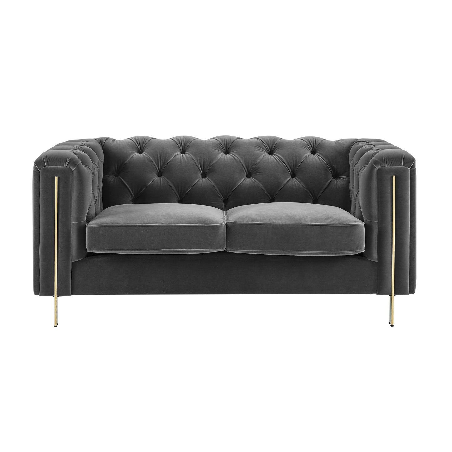 Charlene Gray Velvet Sofa Love