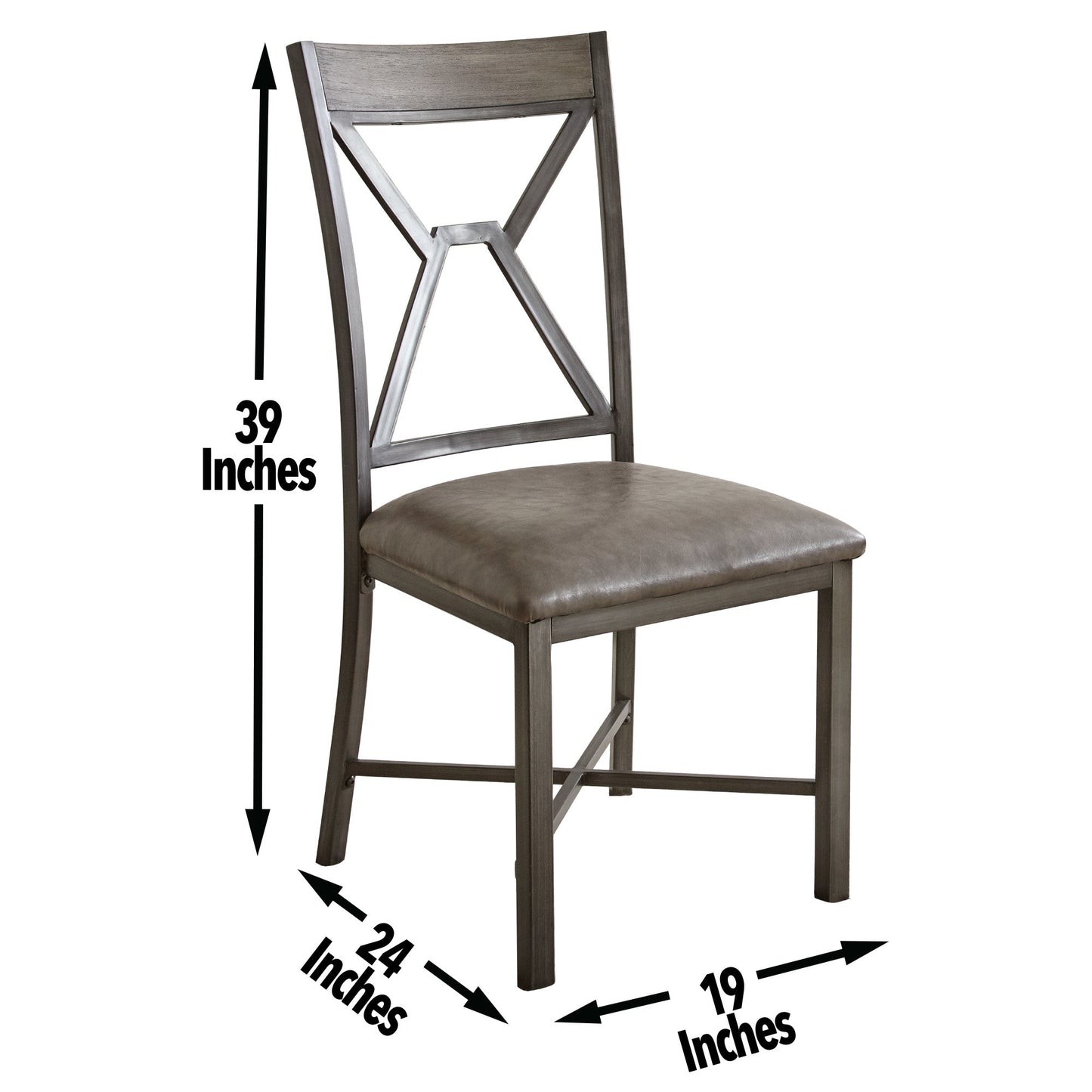 Alamo  Gray PU Side Chair