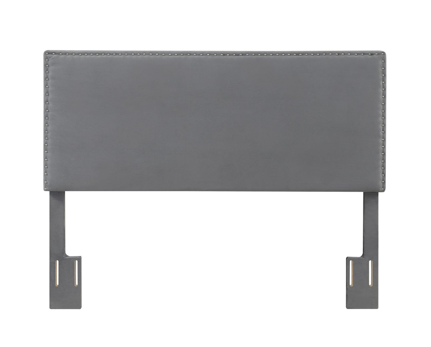 Bergen Queen Headboard Silver Velvet