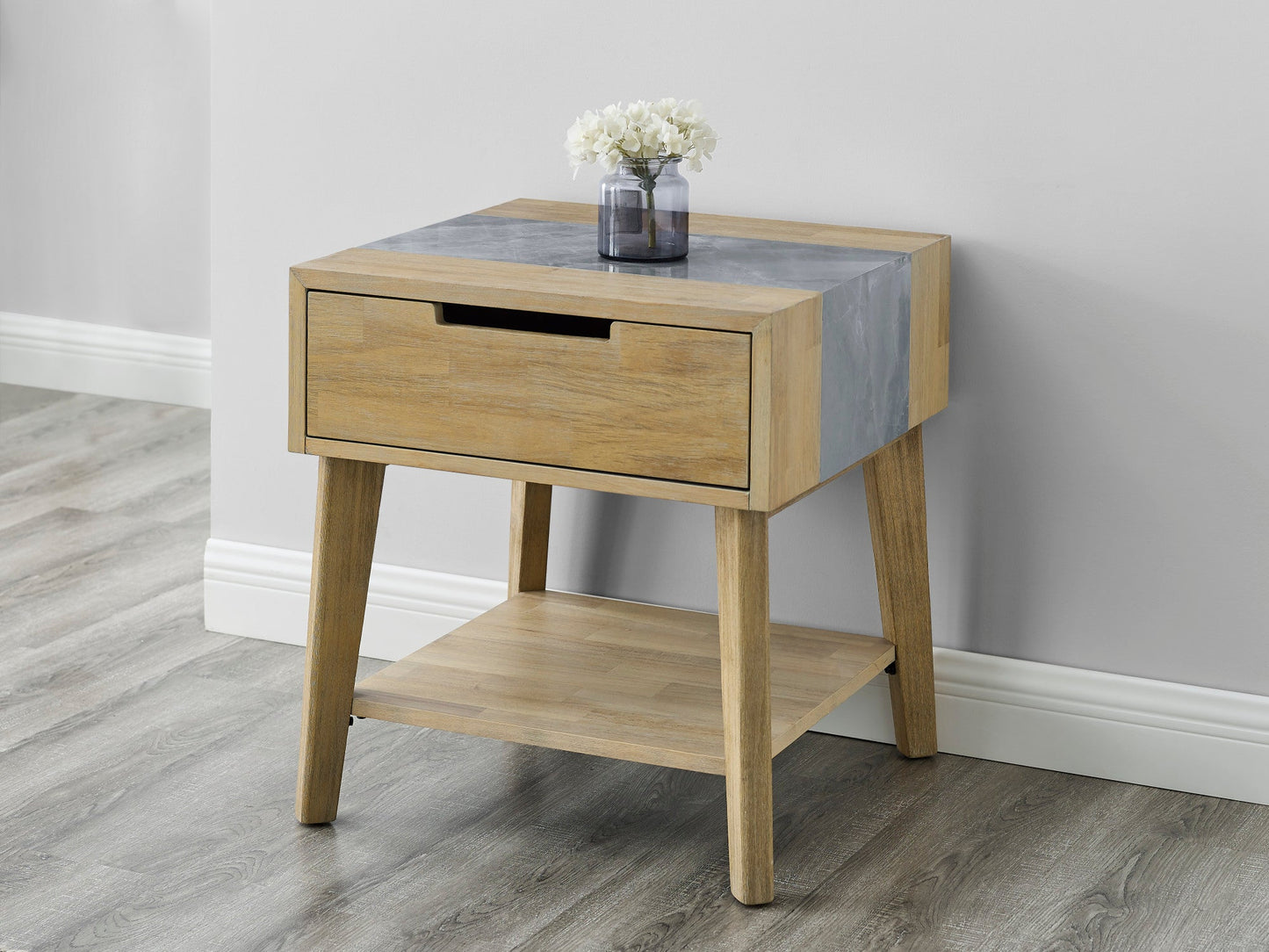 Calgary Gray Sintered Stone End Table