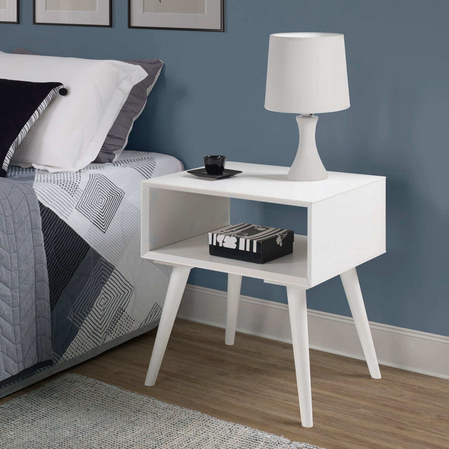 Elin White End Table