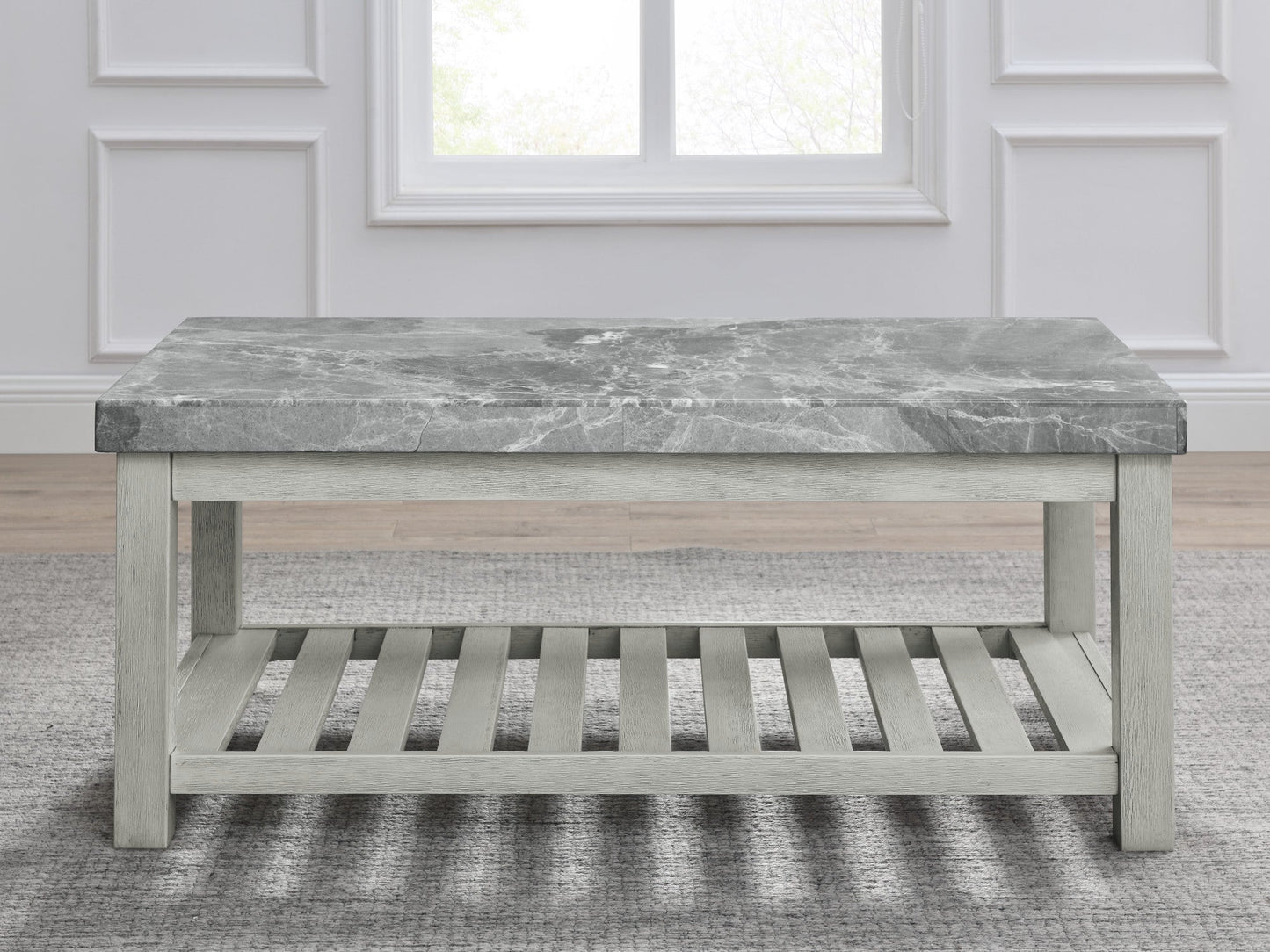 Canova Gray Marble Top Cocktail Table