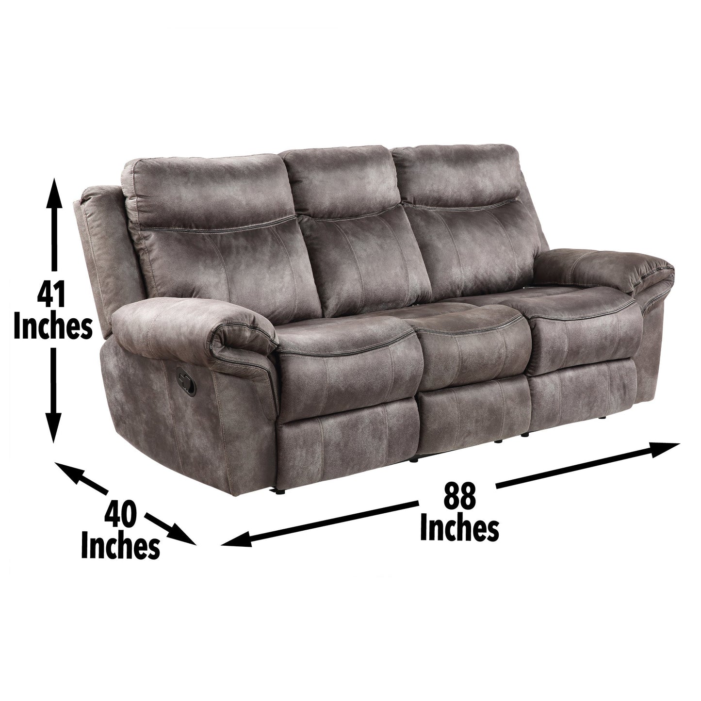 Nashville Recliner Sofa Grey w/