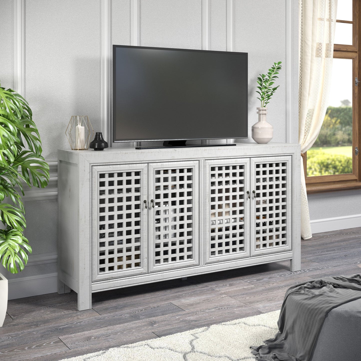Rio 4 Door Accent Cabinet Grey