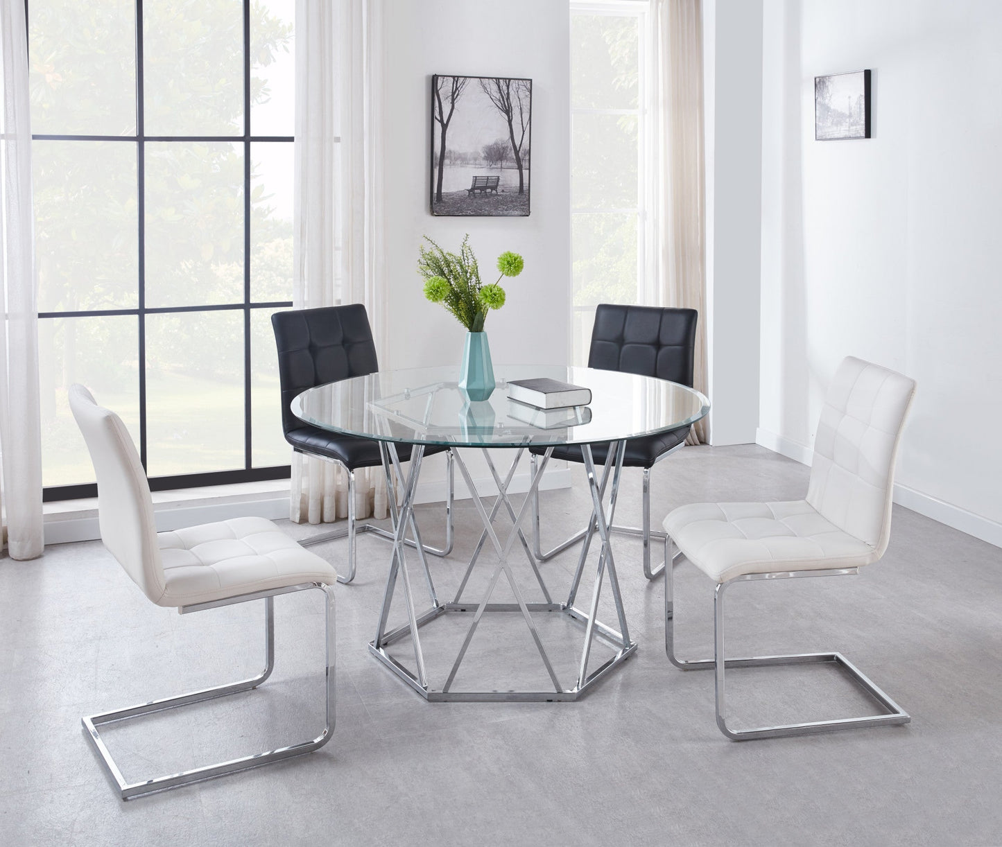 Escondido White PU Side Chair