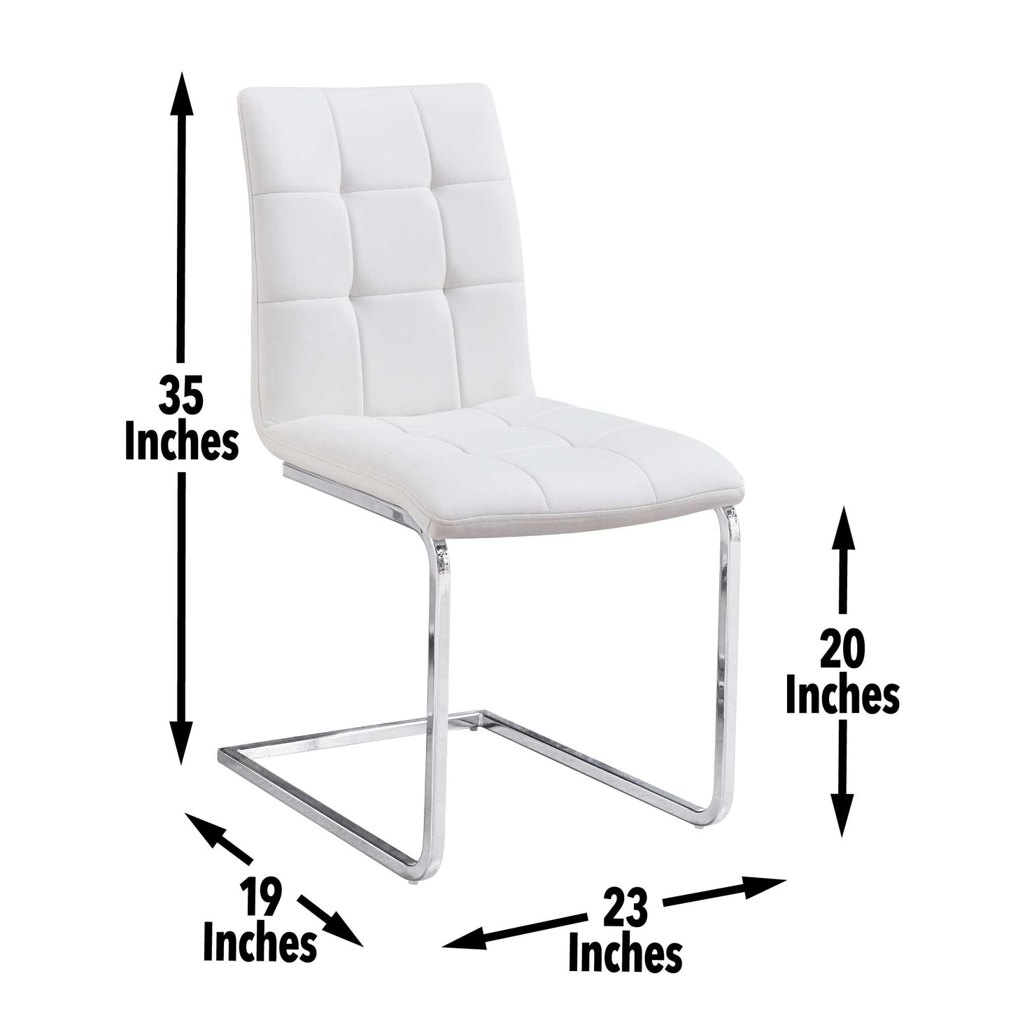 Escondido White PU Side Chair