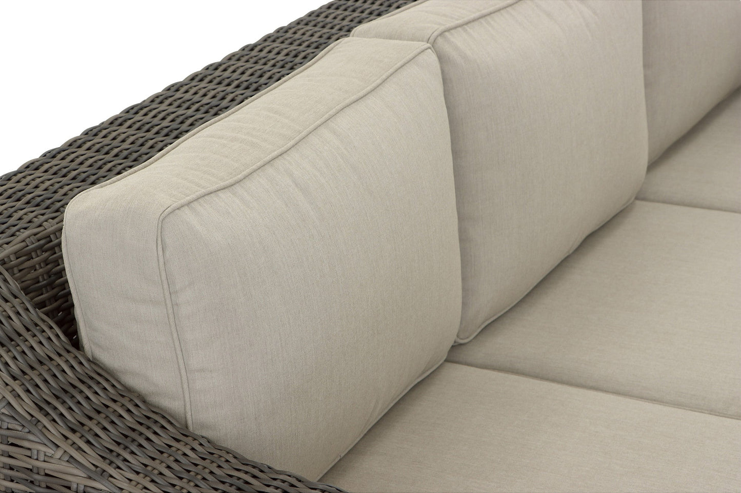 Jones Rattan Sofa w/ Half Round Wicker