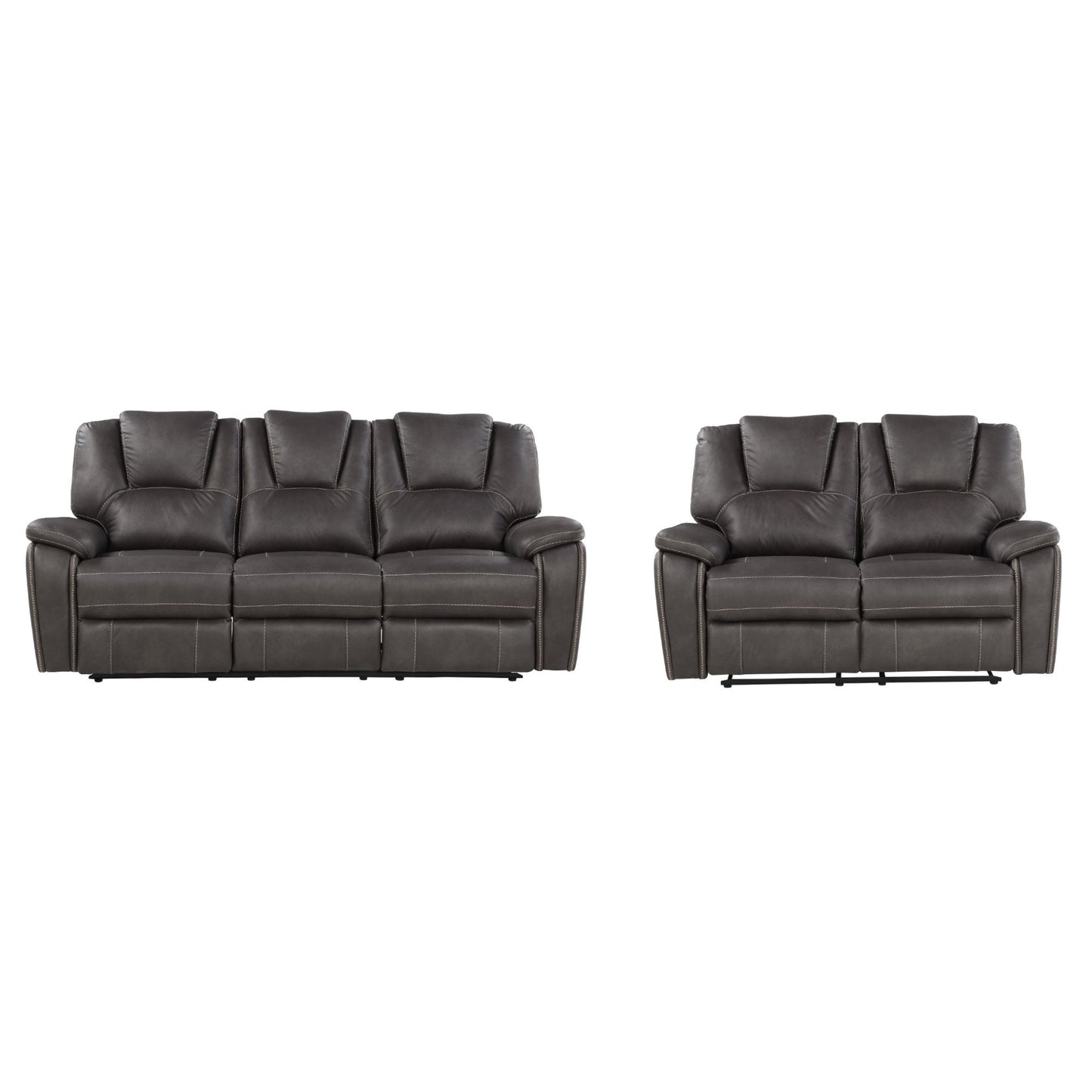 Katrine Charcoal PI Manual Sofa Love 2PC