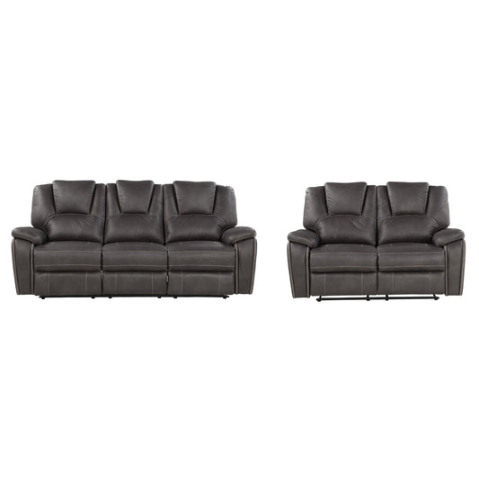 Katrine Charcoal PI Manual Sofa Love 2PC