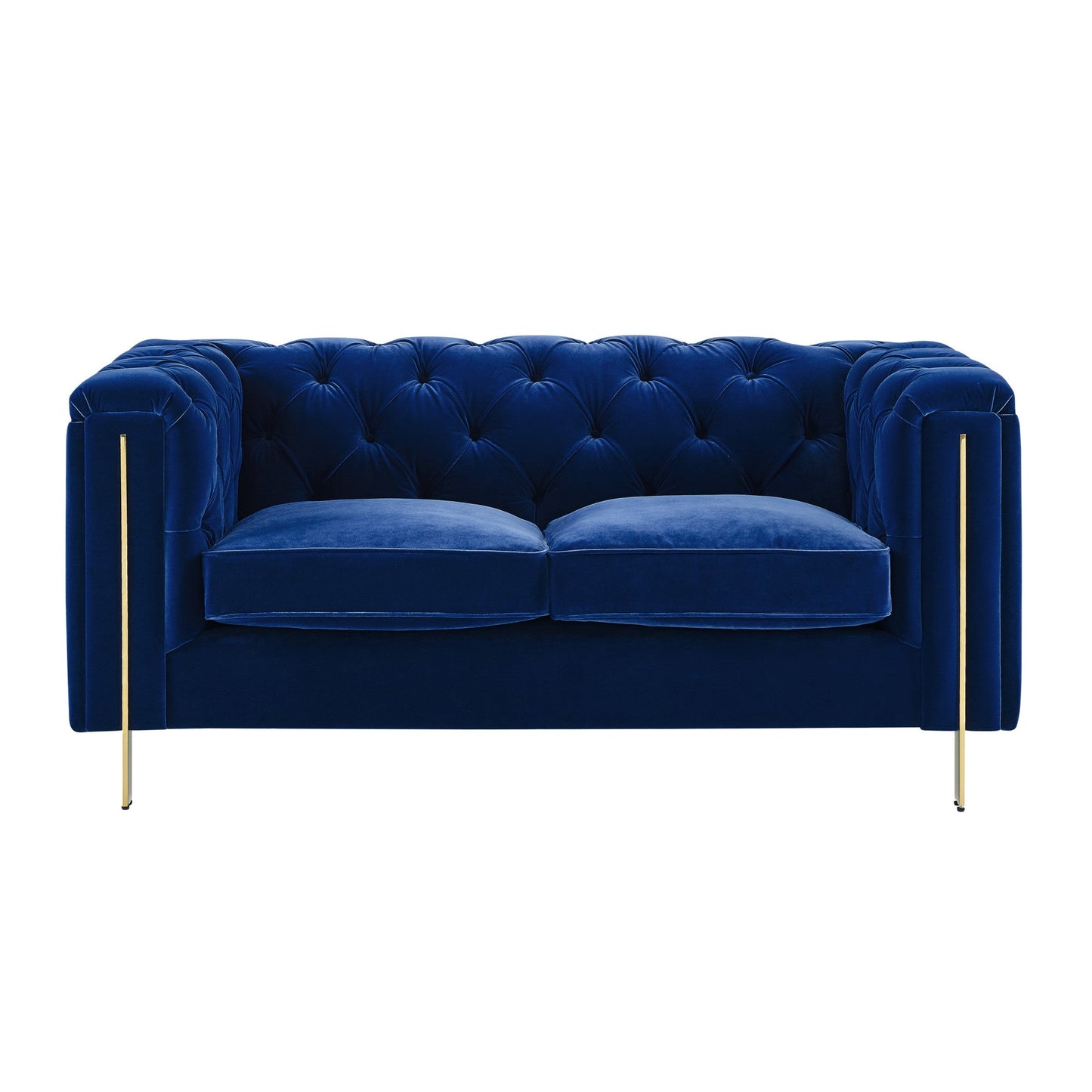 Charlene Blue Velvet Sofa Love 2PC