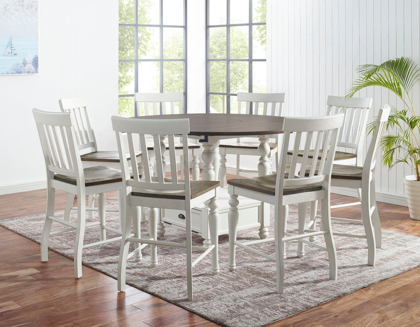 Joanna Two Tone Counter Dining 9PC Set