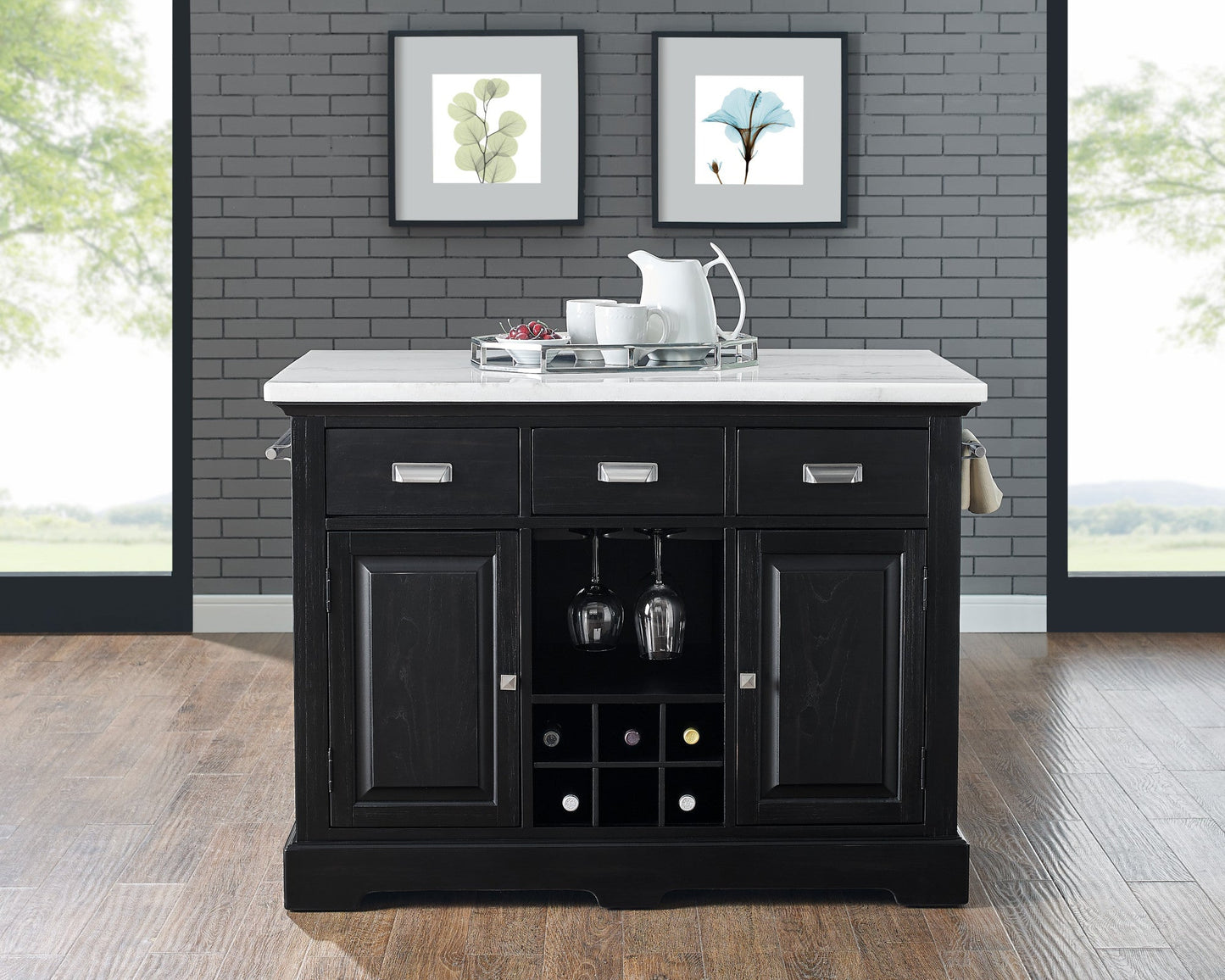 Aspen White Marble Kitchen Tbl