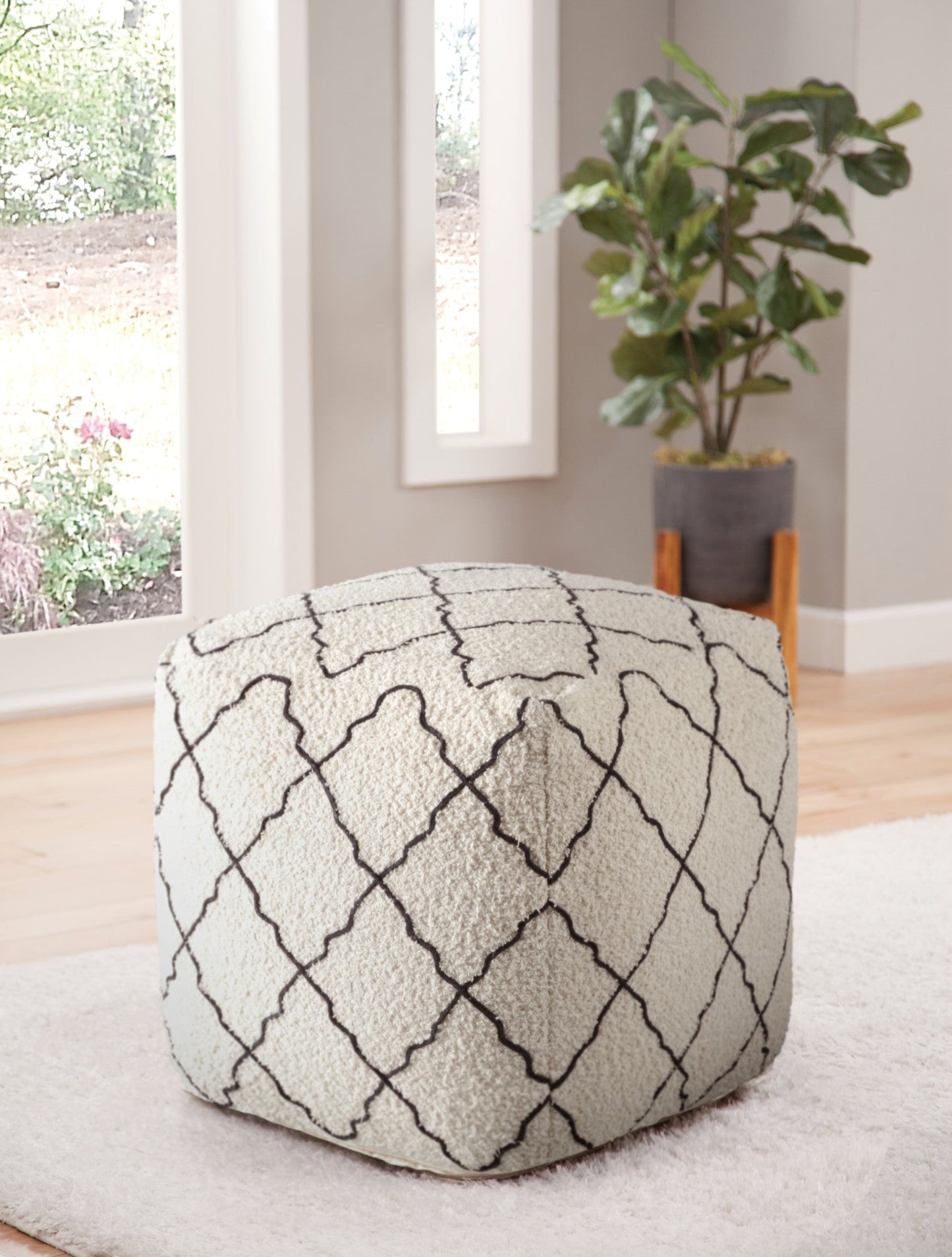 Lattice Square Pouf