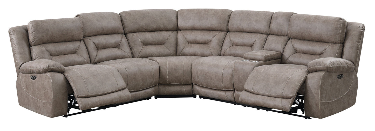 Aria Sand Sectional LAF Dual-Power Reclining Sectional Loveseat