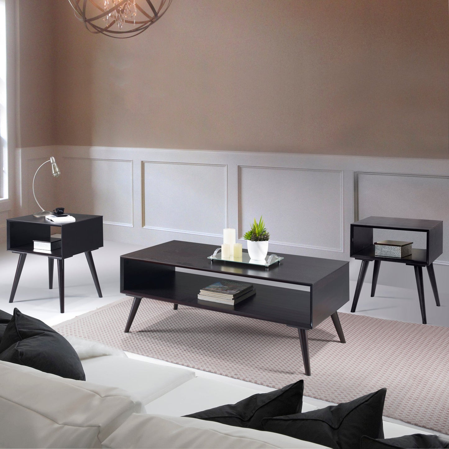 Elin Black Occasional 3pc Flat Pack