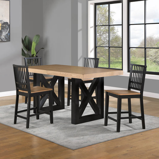 Magnolia Black Base Counter Table 5-Piece Dining Set