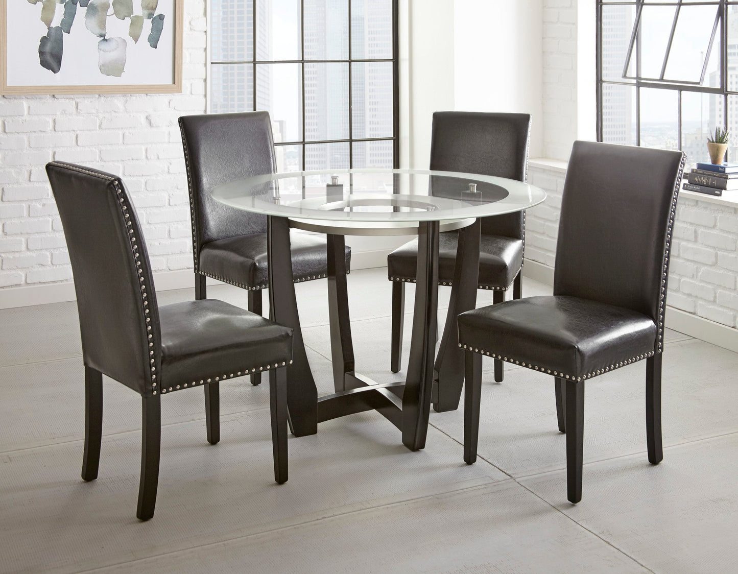 Verano Table Set_4 Black PU
