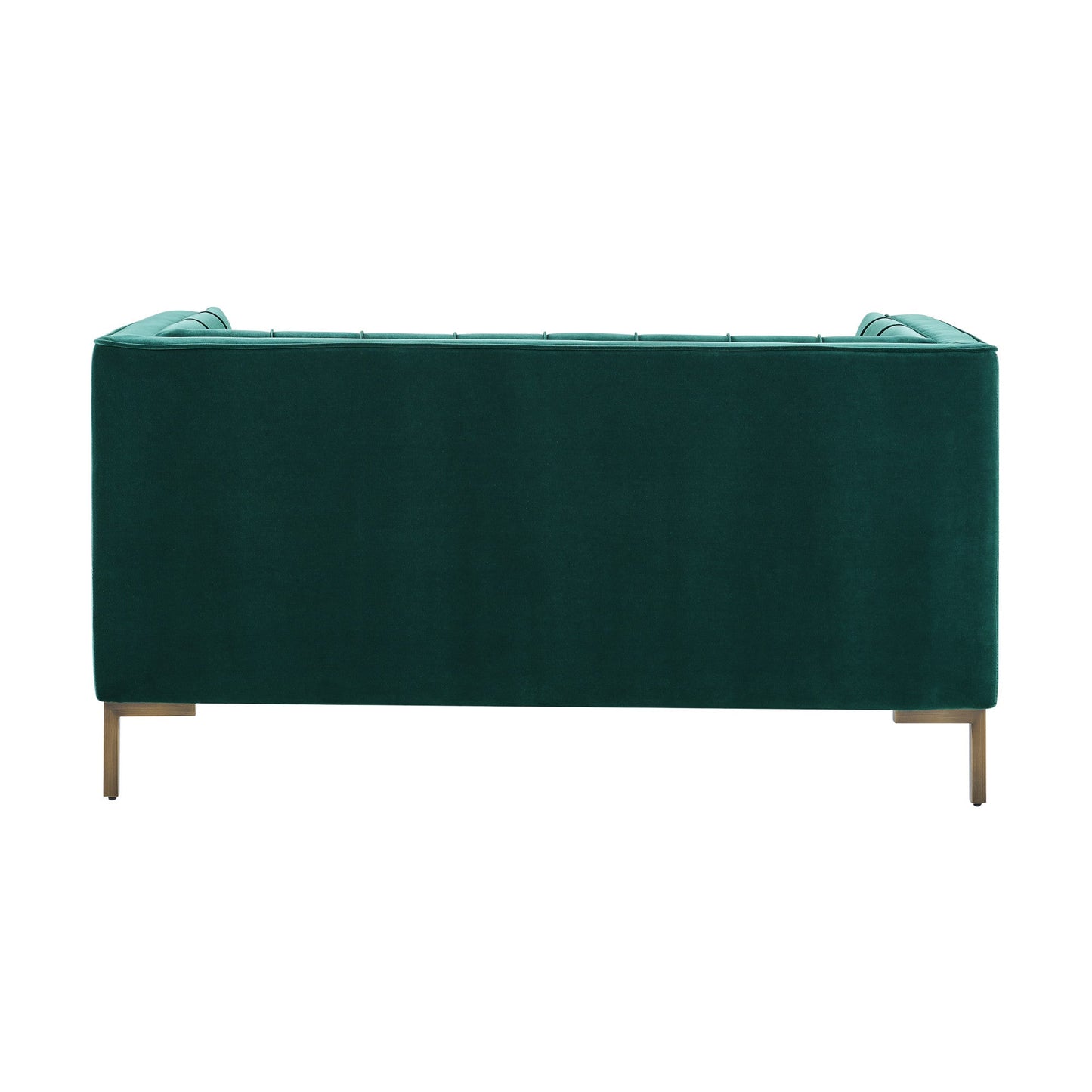 Isaac Channel Stitch Green Velvet Loveseat