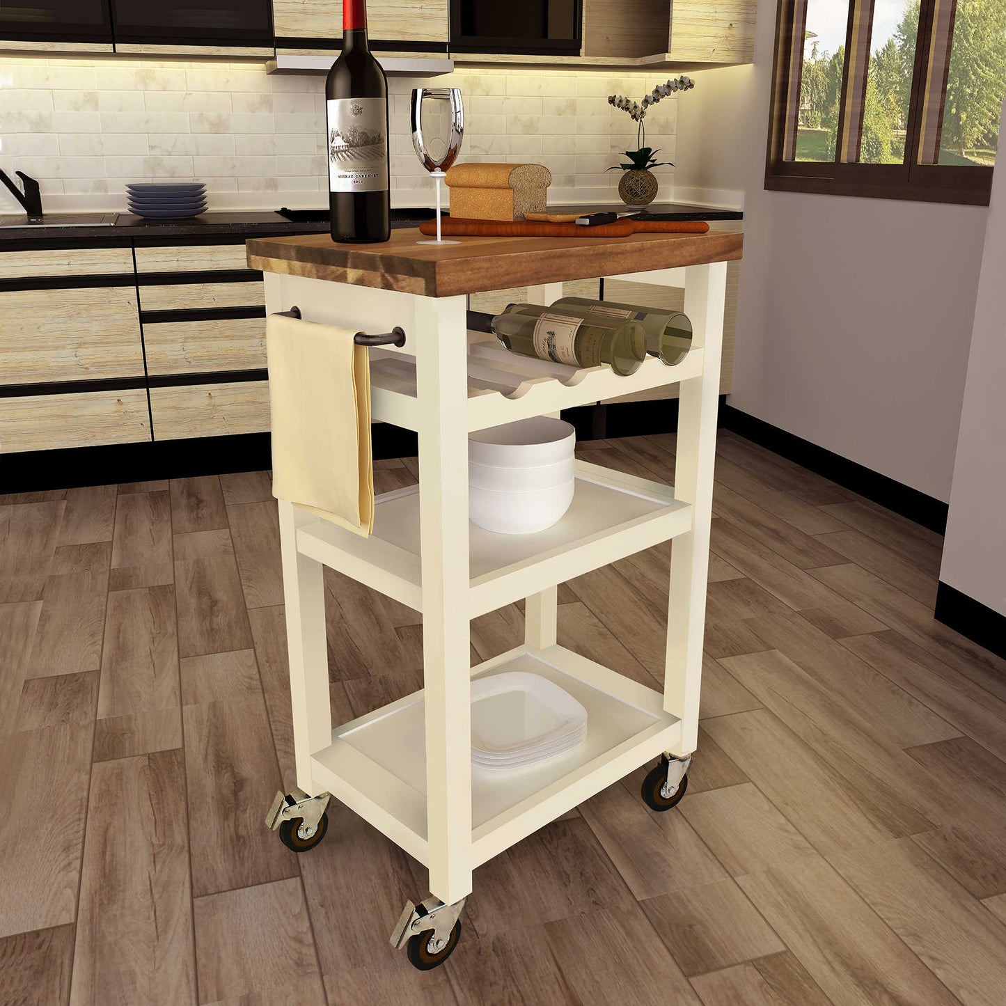Belden Kitchen Cart White