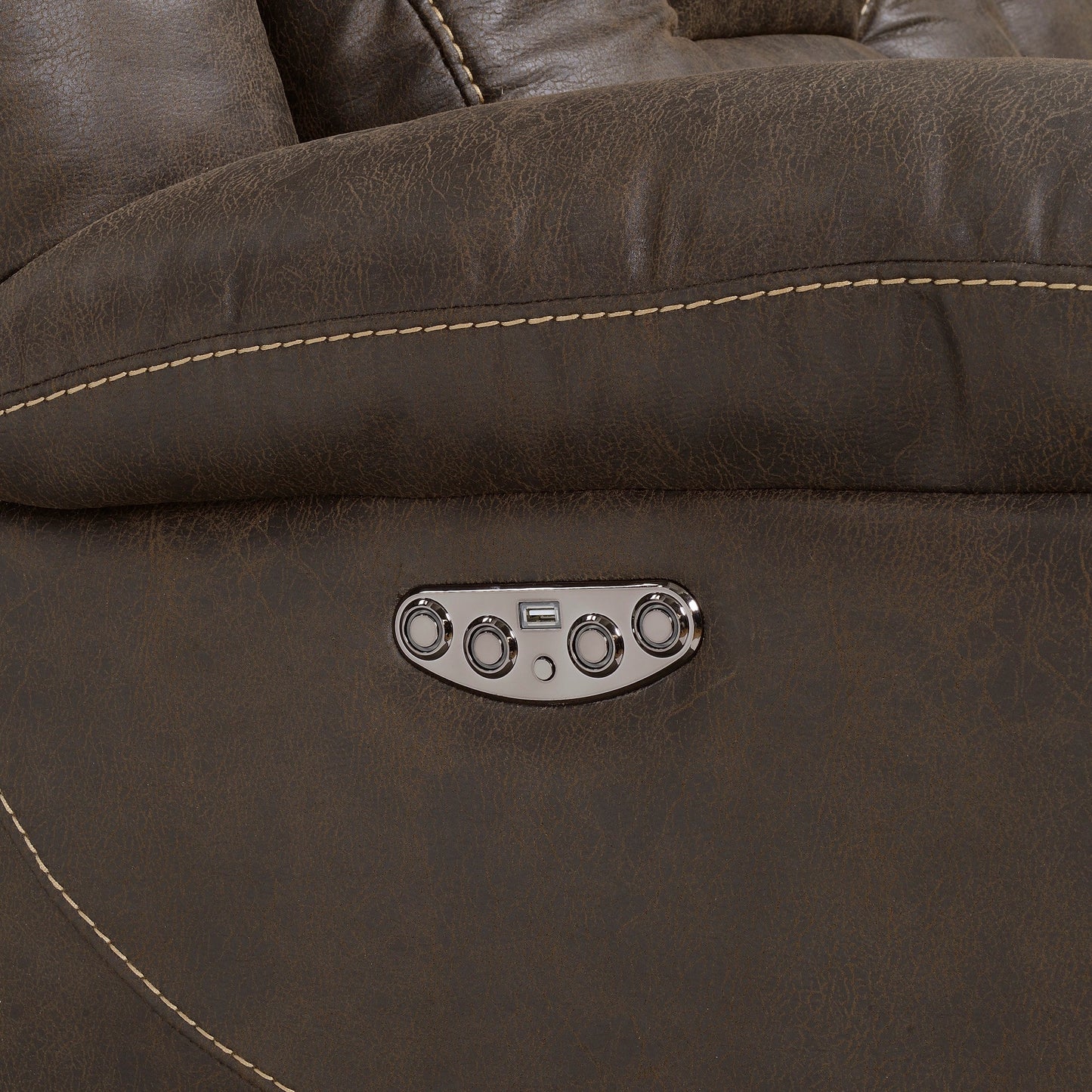 Aria Brown Dual-Power Reclining Sofa