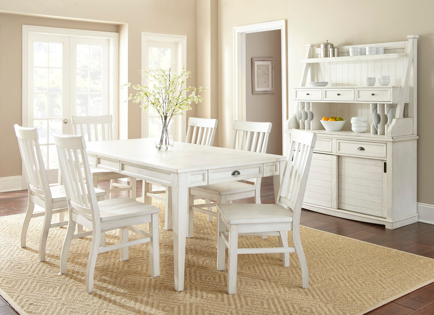 Cayla 7pc Dining Set with White