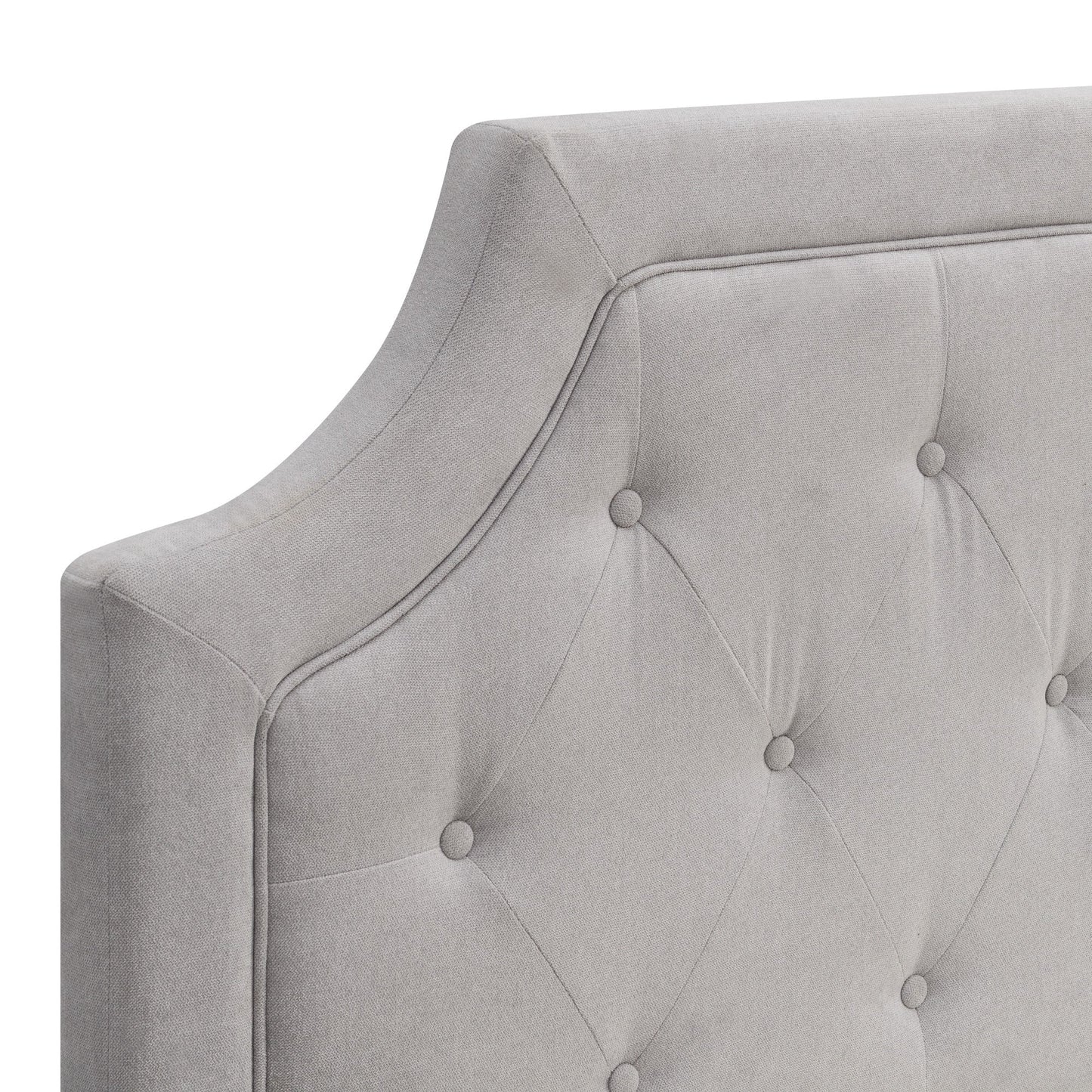 Alta Queen Headboard Bed Grey Fabric