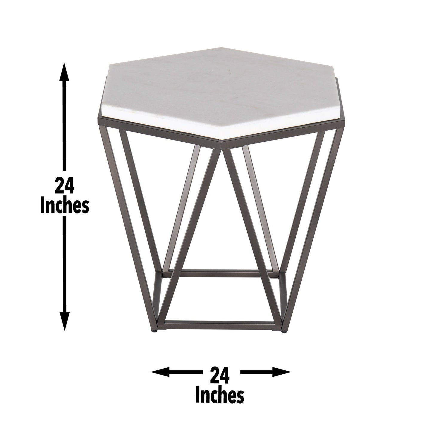 Corvus White Marble Hexagon 3pc Set