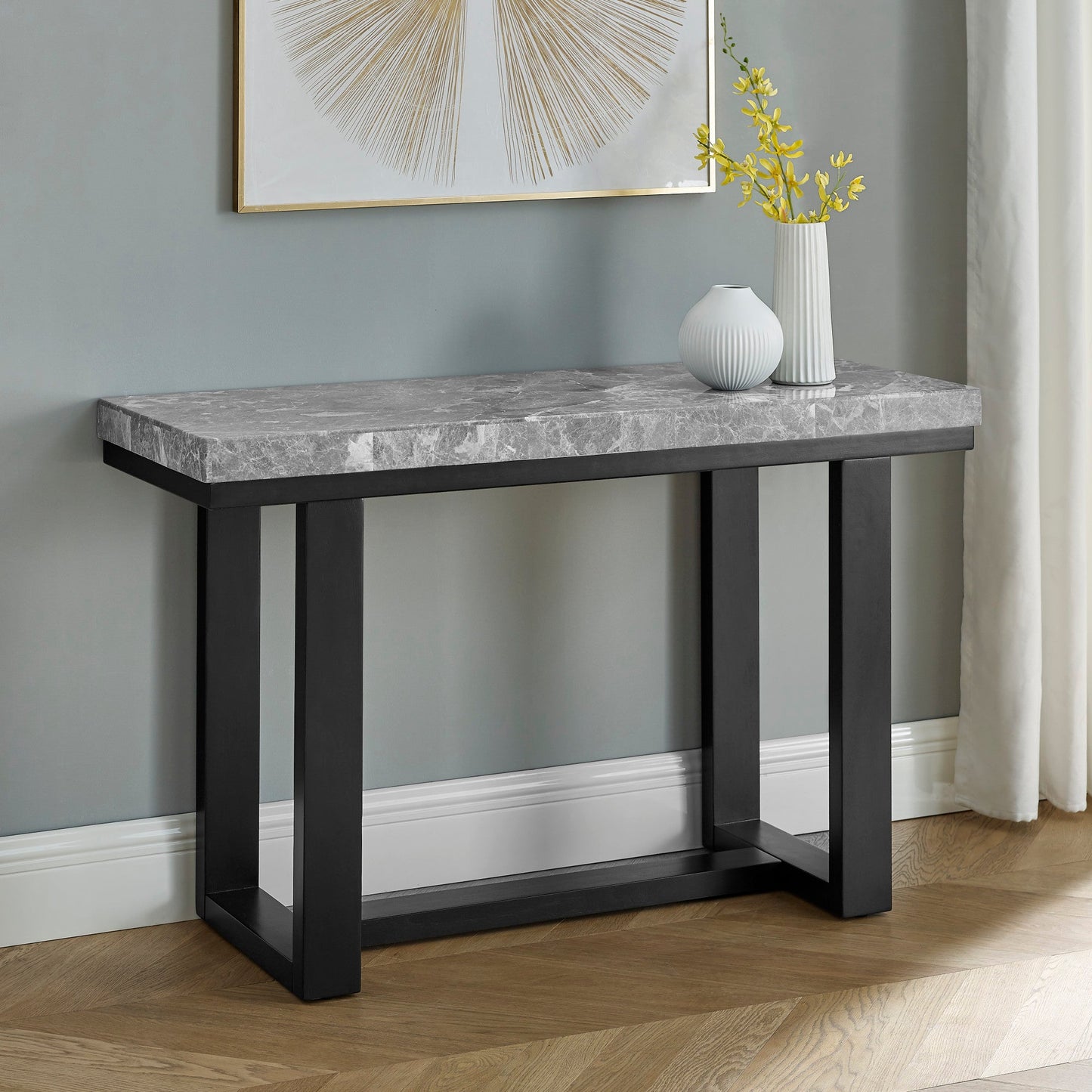 Lucca Gray Marble Top Sofa Table