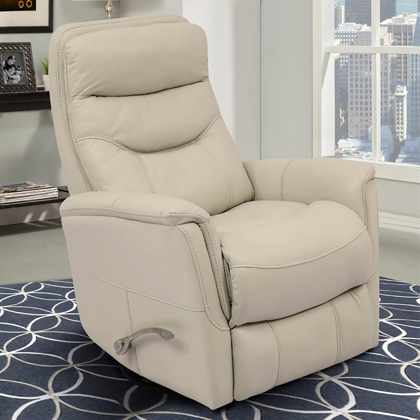 Gemini Ivory Swivel Glider Recliner