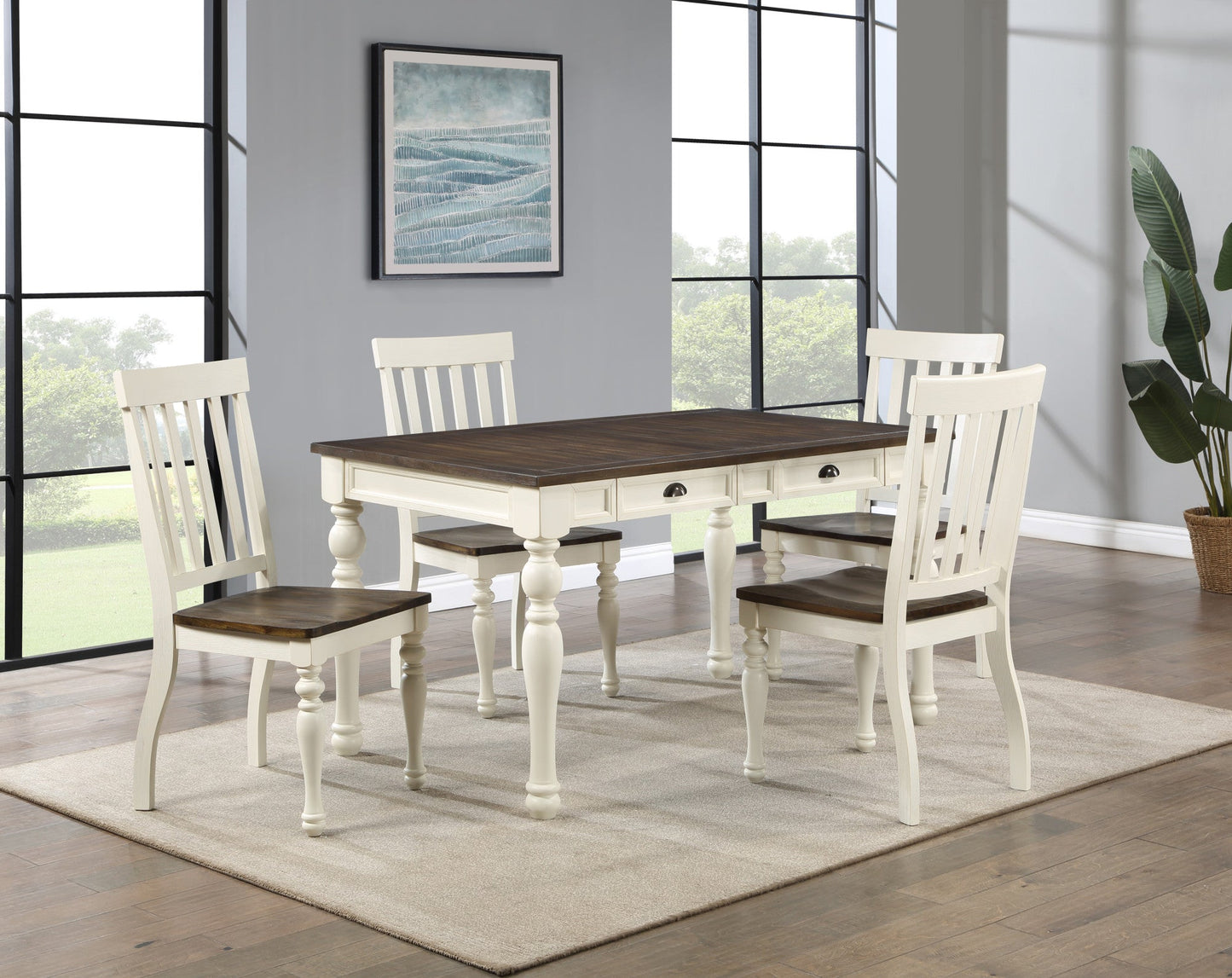 Joanna Ivory/Mocha 5PC Dining Set
