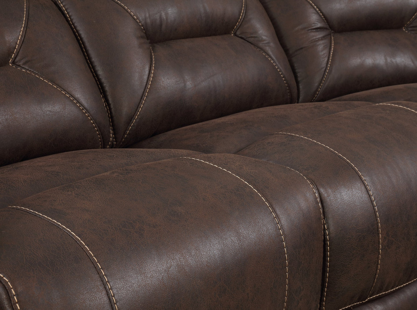 Aria Brown Dual-Power Reclining 3-Piece Sectional