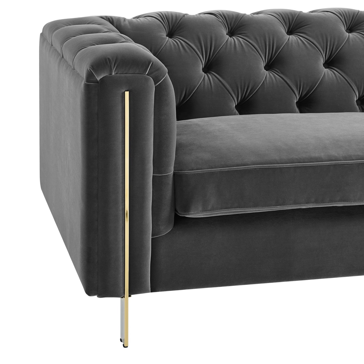 Charlene Gray Velvet Sofa Love