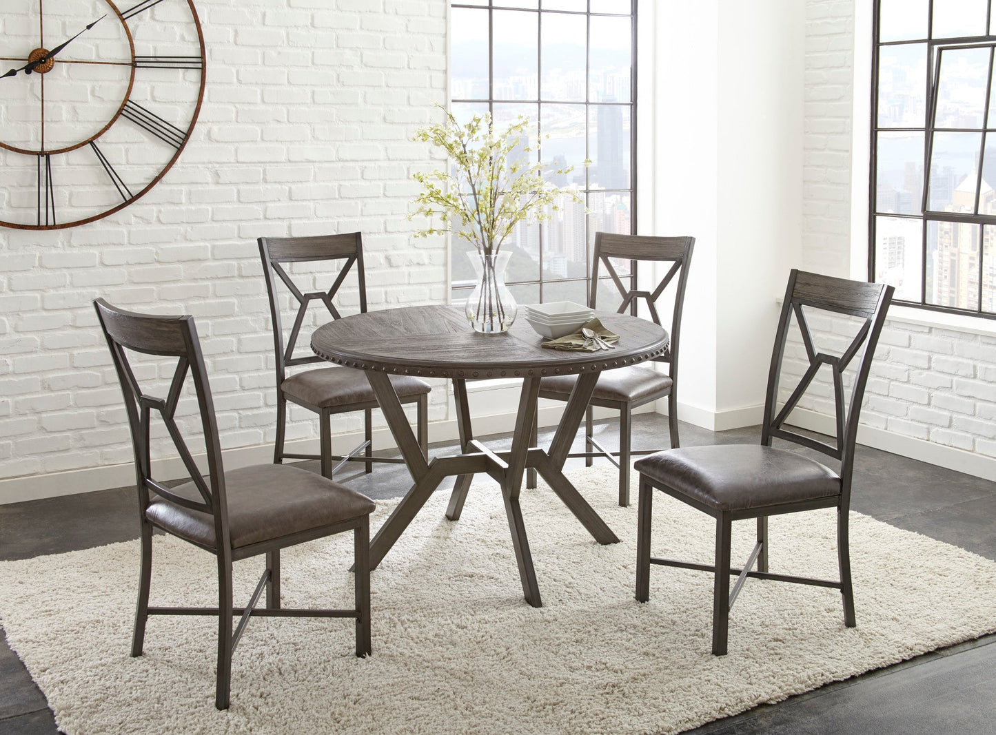 Alamo  Gray PU Side Chair
